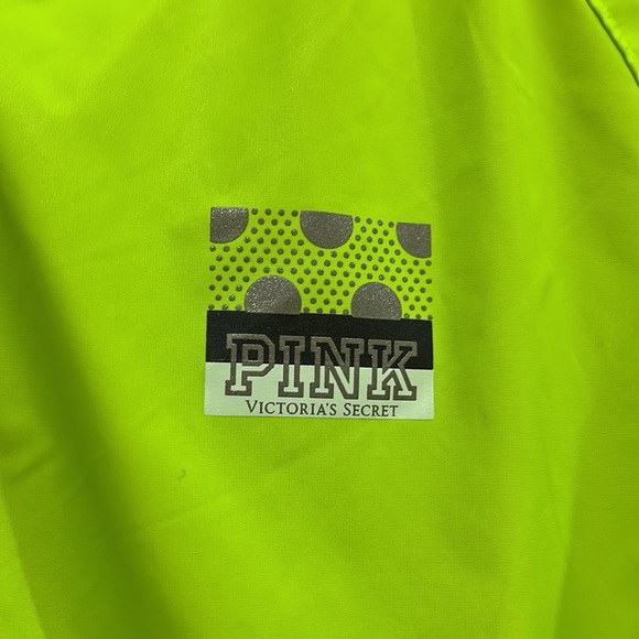Victoria’s Secret Pink Hooded Half Zip Neon Windbreaker Jacket Size XS - Picture 2 of 7